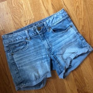 Light blue jean shorts